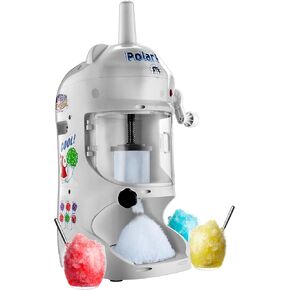 Shaved Ice Machine - Powerful 250W 210lbs/hr Electric Ice Shaver with 1420RMP Blade - Snow Cone Machine Ice Crusher by Great Northern Popcorn (Blue)