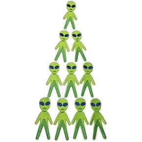 10 Pcs Embroidery Planet Alien Cloth Cartoon Mini Chapter Embroidery DIY Patches Iron Patch Clothing Accessories （Light Green）