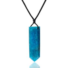 Runyangshi Rose Quartz Pendants Single Pointed Natural Crystal Quartz Necklace 6 Faceted Chakra Crystal Wand for Men Women Hand-Woven Rope Gift