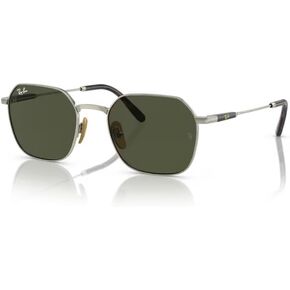 Ray-Ban Jim Titanium RB8094 Hexagonal Sunglasses for Men for Women + BUNDLE With Designer iWear Complimentary Eyewear Kit