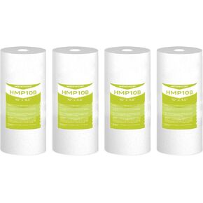 5 Micron 4.5" x 10" Whole House Water Filter Cartridge, Sediment Filters for Well Water, Replacement for DGD-5005, FXHSC, GXWH40L, GXWH35F, W50PEHD, W10-PR, R50-BBSA - Pack of 4