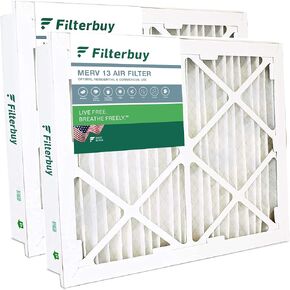 مرشح هواء Filterbuy 20x20x5 MERV 13 الدفاع الأمثل (عبوة من قطعتين)، استبدال مرشحات هواء فرن HVAC AC المطوية لشبكة هانيويل العودة FC40R1003 (الحجم الفعلي: 18.38 × 18.38 × 3.69 بوصة)
