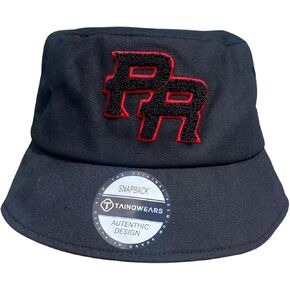 Bucket Hat for Women Men, Summer Print Hat Travel Packable Sun Cap Outdoor Hat for Women and Men Bucket Hat PR Chenille Black and Red Strech Fabric and Puerto Rico Flag
