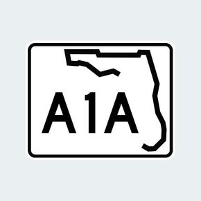 Florida State Road A1A Sign Sticker Decal Self Adhesive rv A1A Scenic Historic Coastal Key west 1.25" Wide