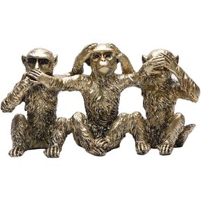 Three Monkeys Statue See-No Speak-No Hear-No Evil Brown 2.8" Resin Home Office Decoration Gifts PTZD047