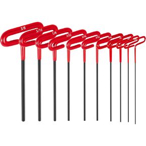 30-Piece T Handle Allen Wrench Set with Metric(2-10MM) & Inch(3/32-3/8) & Torx（T9-T50 Allen Hex Keys Wrench Set, 7.4 inches long, Cushion Grip
