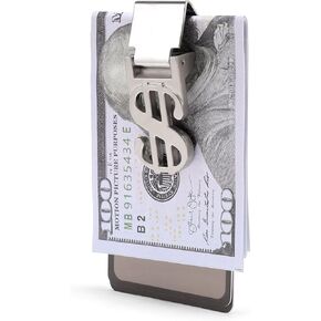 Fashion Metal Men's Money Clip - Stainless Steel Money Clip for Men Wallet Money Clip Cash Card Holder Cash Folder