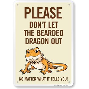 SmartSign "Don't Let The Snake Out No Matter What It Tells You" Funny Animal Sign - 10" x 7", 40 mil Laminated Rustproof Aluminum Metal, For Gift, Yard, Cafe, Room