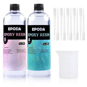 Epoxy Resin 32oz, Crystal Clear Art Casting Resin and Hardener Hard, Perfect for Beginners, Epoxy Resin Kit for Art Craft