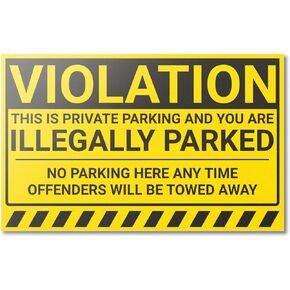 300 Parking Violation Stickers, 5 x 8 inch - You are Parked Illegally Stickers - No Parking Allowed Labels (Hard to Remove) for Car Windows (Yellow) 1 Roll of 300