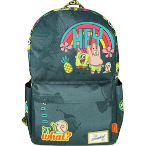 SpongeBob Backpack with Laptop Compartment for School, Travel and Work, Black, (A22222-SB)