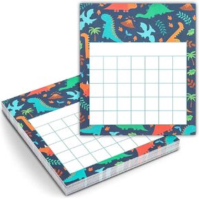 Bright Creations Dinosaur Incentive Charts for Classroom - Dinosaur Sticker Charts for Kids - 6 x 5.25 Inch Reward Chart Sheets - Pack of 60 Sheets