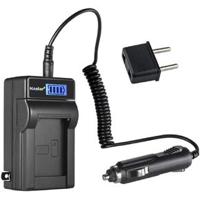 Kastar DMW-BCE10 LCD AC Battery Charger Compatible with Panasonic Lumix DMC-FX500 DMC-FX500EB-S DMC-FX500K DMC-FX500S, Lumix DMC-FX520 DMC-FX520GK HM-TA1 HM-TA1H HM-TA1R HM-TA1V, SDR-S7
