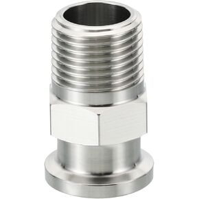 PATIKIL 1 Inch TC Tri Clamps Adaptor, Tri-Clover Fittings to NPT 1/2" Male Thread Adaptor Hexagonal 304 Stainless Steel for Food Beverage Dairy, 25.2mm