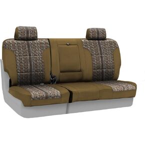 Coverking Custom Fit Center 60/40 Bench Seat Cover for Select Ford Excursion Models - Saddleblanket (Camel with Neosupreme Tan Sides)
