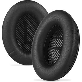 Ear Pads for Bose QC45 QC35 QC35 ii Gaming QC15 QC25 AE2 AE2i AE2w SoundTrue SoundLink Around-Ear Headphones Replacement Ear Cushions, Ear Covers, Headset Earpads (Protein Leather/Black)