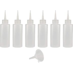 Creative Mark Flo Expressions Bottles and Funnel - Artist Paint Bottles Detailing Bottles Multipack w/Funnel For Fine Lines and SmAll Details - [Pack of 6-30ml/1oz Bottles with Funnel]