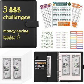 100 Envelopes Money Saving Challenge, A5 Easy and Fun Way to Save $5,050 Money Saving Binder with Cash Envelopes, Money Saving Challenge Book Budget Planner Book with Challenge Tracker(White)