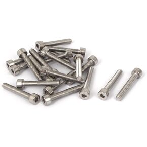 uxcell® M4x25mm 316 Stainless Steel Metric Hex Socket Head Cap Screws 30mm Length 20 Pcs