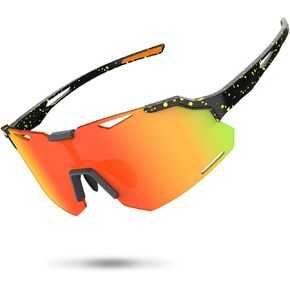 Polarized Sports Sunglasses UV400 Lightweight TR90 Frame Running Baseball Glasses for Men Women Driving Fishing Cycling in Kuwait