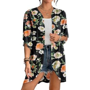 Bsubseach Women’s Tie Dye Kimono Cardigan Loose Beach Cover Up Half Sleeve Swimwear Bikini Cover Up in Saudi Arabia