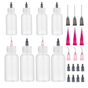 8 Pack 30ml+50ml Glue Squeeze Bottle, Precision Tip Applicator Bottle, Needle Tip Squeeze Bottle, Glue Applicator Bottles, for Paint, Quilling, Craft, Ink, Oil