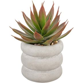 Fake Plants Succulents Artificial Agave Succulent Plants Faux Aloe Plant in White Glaze Ceramic Pot Indoor Outdoor Home Decor Table Shelf Desk Modern Home Office Living Room Table Bathroom Decoration
