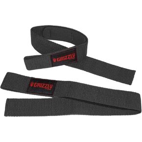 Grizzly Fitness 1.5' Padded Weight Lifting Straps for Men & Women | One-Size Pair,Black