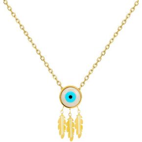 Women's Protection Necklace - Gold Evil Eye Pendant Trendy Layered Necklaces Fashion Jewelry for Women Grils