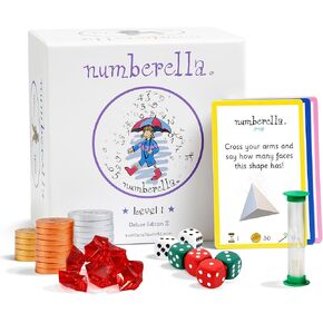 Numberella Deluxe Math Game - Level 1 | Grade 2-4 STEM Learning Toy | Mental Math Fun for Kids 7-10 | Play as Flash Cards or 2-5 Player Board Game | Data Proven Homeschool and Classroom Supplies in Saudi Arabia