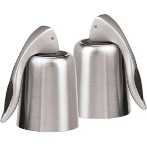 OGGI Bottle Stopper Set of 2 - Copper Plated Wine Topper Set - Stylish Wine Saver Stoppers with Airtight Wine Sealer Levers, Copper Plated