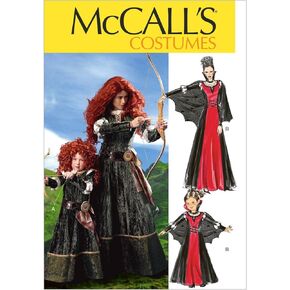 McCall's M6817 Girl's Scottish Princess and Vampire Halloween Costume Sewing Pattern, Sizes 3-8