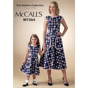 McCall's Patterns M7354 Misses'/Children's/Girls' Matching Back-Wrap Dresses, Size Miss (SML-MED-LRG-XLG)