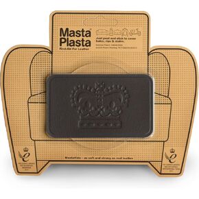 MastaPlasta Instant Self-Adhesive Premium Leather Repair Patch. Black Crown 4 x 2.4 Inch (10cm x 6cm). Upholstery Quality Adhesive Patches for Sofas, Car Interiors, Bags, Shoes & More