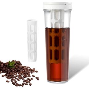 زجاجة مياه لنقع القهوة من CINPIUK سعة 33 أونصة إبريق ماء لنقع الشاي والفواكه مع فلتر Msh إبريق بلاستيكي ذو سعة كبيرة لتجديد القهوة المثلجة والشاي والمشروبات المملوءة بمقبض in Kuwait