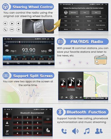 Roinvou 2+64G Android CarPlay Stereo for Toyota Scion xB 2007-2016، مشغل CarPlay لاسلكي مدمج مع Android Auto، شاشة تعمل باللمس مقاس 9 بوصات داخل لوحة القيادة GPS ودعم مرآة Link BT RDS AHD WiFi DSP in Saudi Arabia