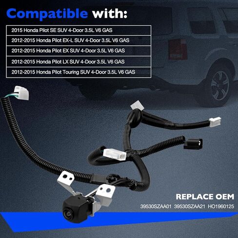 Rear View Backup Camera, Compatible with 2012-2015 Honda Pilot EX LX EX-L SE Touring 3.5L V6, Safety Reversing Parking Assist Reverse Camera, Replace 39530SZAA01 39530SZAA21 HO1960125 Back Up Camera in Saudi Arabia