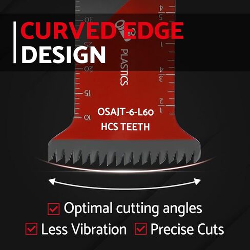 S&F STEAD & FAST 6 PCS Oscillating Saw Blades | ,Japanese Teeth, Curved Edge Oscillating Tool Blades for Wood, Plastic, Universal Multitool Blades Kits for Quick Release in Saudi Arabia