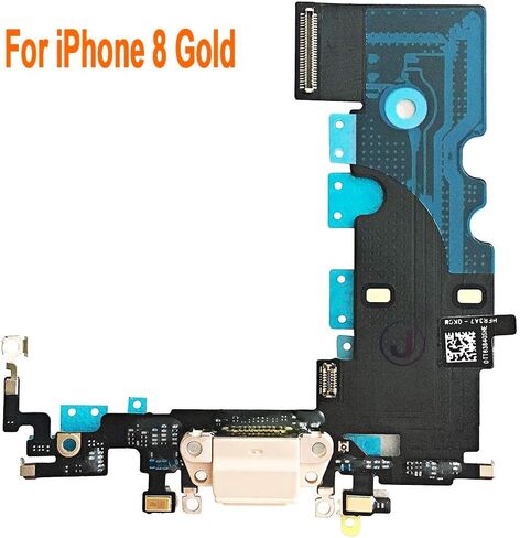 ميكروفون منفذ شحن Johncase OEM + هوائي خلوي + جزء بديل لموصل محرك الاهتزاز متوافق مع iPhone 8 جميع شركات النقل (أسود) in Kuwait
