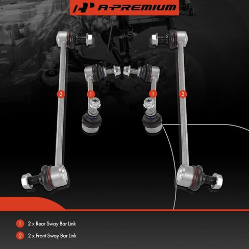 A-Premium Set of 4, Front & Rear Sway Bar Link Stabilizer Link Kit Compatible with Honda Pilot 2016-2023, Passport 2019-2023 & Acura MDX 2014-2020/2022-2023 in Saudi Arabia