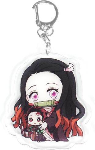 Demon Anime Slayer Keychain Figure, Cute Anime Acrylic Keychain Bag Decoration, Gift For Fans in Saudi Arabia