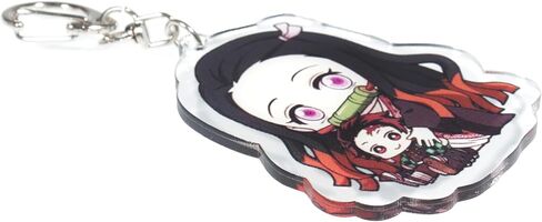 Demon Anime Slayer Keychain Figure, Cute Anime Acrylic Keychain Bag Decoration, Gift For Fans in Saudi Arabia