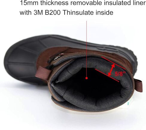 أحذية الشتاء الرجالية مقاومة للماء، وغير قابلة للانزلاق، وآمنة ودافئة للاستخدام في الهواء الطلق من جلد الغزال الكلاسيكي، وبطانة قابلة للفصل، ونعل خارجي مطاطي غير قابل للانزلاق، وأحذية بارتفاع منتصف الساق in Kuwait