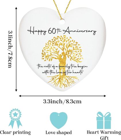 50th Wedding for Couple Ornament Keepsake Sign Heart Plaque 50th Anniversary Marriage Gifts for Wife Husband Parents 50 Year Ideas in Saudi Arabia