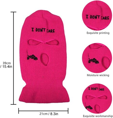 FitBest 3 فتحات بالاكلافا الشتاء غطاء الوجه الكامل قناع التزلج الدافئة محبوك بالاكلافا للرجال النساء في الهواء الطلق ركوب الدراجات التزلج الأسود in Kuwait