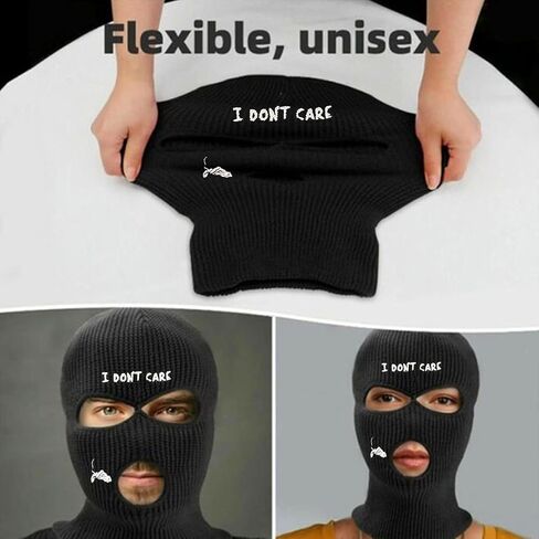 FitBest 3 فتحات بالاكلافا الشتاء غطاء الوجه الكامل قناع التزلج الدافئة محبوك بالاكلافا للرجال النساء في الهواء الطلق ركوب الدراجات التزلج الأسود in Kuwait