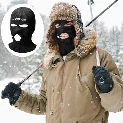 FitBest 3 فتحات بالاكلافا الشتاء غطاء الوجه الكامل قناع التزلج الدافئة محبوك بالاكلافا للرجال النساء في الهواء الطلق ركوب الدراجات التزلج الأسود in Kuwait
