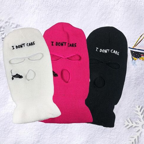 FitBest 3 فتحات بالاكلافا الشتاء غطاء الوجه الكامل قناع التزلج الدافئة محبوك بالاكلافا للرجال النساء في الهواء الطلق ركوب الدراجات التزلج الأسود in Kuwait