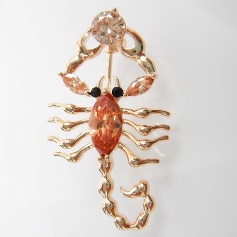 Navachi 18k Gold Plated Copper Cubic Zirconia Zircon Scorpion Brooches Pins in Saudi Arabia