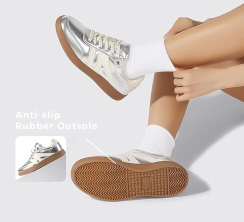 LUCKY STEP Women Classic Retro Gum Sole Fashion Sneakers Casual Tennis Skate Shoe Genuine Leather Walking Footwear Anti Slip Trainers in Saudi Arabia